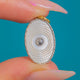 18ct Gold Mother-of-Pearl Marcasite Oval Charm