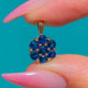 9ct Gold Sapphire Flower Cluster Pendant