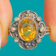 RARE Diamond & Citrine Arts & Crafts Era Dress Ring