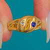 Victorian 18ct Gold Sapphire & Diamond Double Snake Ring