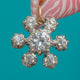Antique Silver Paste Snowflake Charm, 9ct Gold Jump Ring