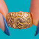 Antique 9ct Gold Heart Motif Engraved Keeper Ring