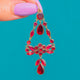 9ct Gold Floral Flat-Cut Garnet Drop Pendant