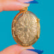 Ornate Engraved Antique 9ct Gold Oval Locket