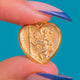 Vintage 9ct Gold St Christopher sunrays heart pendant, view 4