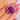 FINE 18ct Gold Siberian Amethyst & Diamond "Constellation" Pendant, held front detail on a chain