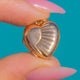 Dainty 9ct Gold Puffy Heart Locket- Sunrays Design, radiating sunray front