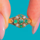 Victorian Emerald and Pearl flower cluster ring viewed face on