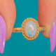 Dainty 9ct Gold Rope Border Opal Ring