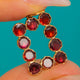Dainty Antique 9ct Gold Flat-Cut Garnet Rectangular Charm