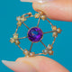 Antique 9ct Gold Amethyst Pearl Pendant, c.1900
