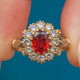 9ct Gold Garnet & Paste Cluster Ring, 1.25ct