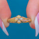 Antique 18ct Gold Sapphire Pearl Flower Ring