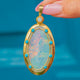 18ct Gold Andamooka Opal Pendant with Turquoise Accents, 55.00ct Opal