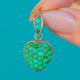 Antique Pavé Turquoise Heart Locket Back Charm