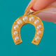 Antique 18ct Gold Pearl Horseshoe Pendant