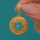 Victorian 18ct Gold Turquoise Diamond Forget-Me-Not Locket
