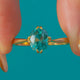1.50ct Art Deco 18ct Gold Zircon Double Claw Solitaire Ring