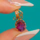 Antique 9ct Gold Garnet & Diamond Drop Charm