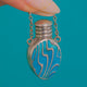 Arts and Crafts Silver Blue Enamel Perfume Bottle Pendant
