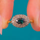 18ct Gold East West Denim Sapphire Diamond Oval Ring