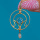 Dainty 15ct Gold Art Nouveau Aquamarine Natural Pearl Pendant