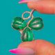 Victorian Silver Malachite Clover Pendant