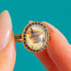 RARE Georgian 18ct Gold Garnet Dendritic Agate Cluster Ring c.1770