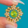 Edwardian 18ct Gold Peridot & Pearl Flowers Pendant