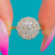Art Deco 18ct Gold Diamond Cluster Engagement Ring