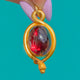 Superb 18ct Gold Garnet Cabochon Snake Pendant, c.1880