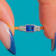Art Deco 18ct Gold & Platinum Sapphire Diamond Trilogy Ring