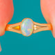 9ct Gold Opal Ring, Split Shoulders