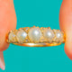 Victorian 18ct Gold Pearl Five Stone Ring, Diamond Spacers