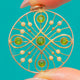 Art Nouveau 9ct Gold Tourmaline & Pearl Openwork Pendant