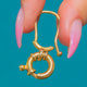 9ct Gold Chunky Bolt ring Clasp & Hook Charm-Holder