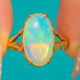 Chunky 18ct Gold Oval Opal Solitaire Ring