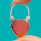 Victorian Silver Red Jasper Heart Padlock Locket