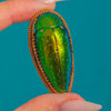 Large Emerald Green 9ct Gold Victorian Beetle Brooch