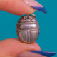 Silver Scarab Beetle Pendant with 9ct Gold Jump Ring, view 4