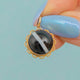 Antique 9ct Gold Banded Agate Pendant, Openwork Border