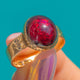 Victorian 15ct Gold Garnet Cabochon Ring 5.60ct, c.1865