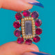 Georgian 9ct Gold Flat-Cut Garnet Pearl Pendant c.1820