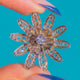Superb Victorian 15ct Gold Antique 2.85ct Diamond Flower Pendant