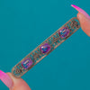 Antique Arts & Crafts Silver Amethyst Openwork Bar Brooch