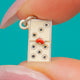 Small Vintage 1950's Silver & Enamel Domino Charm with Raised Red Heart