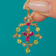Edwardian 9ct Gold Ruby Peridot Pearl Garland Pendant