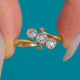 Antique 0.50ct Old Mine Cut Diamond Twist Trilogy Ring - 18ct Gold