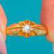 18ct Gold Old Mine Cut Diamond Belcher / Buttercup Ring c.1913