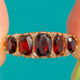 Carved Gallery 9ct Gold Garnet Five Stone Ring, Diamond Spacers